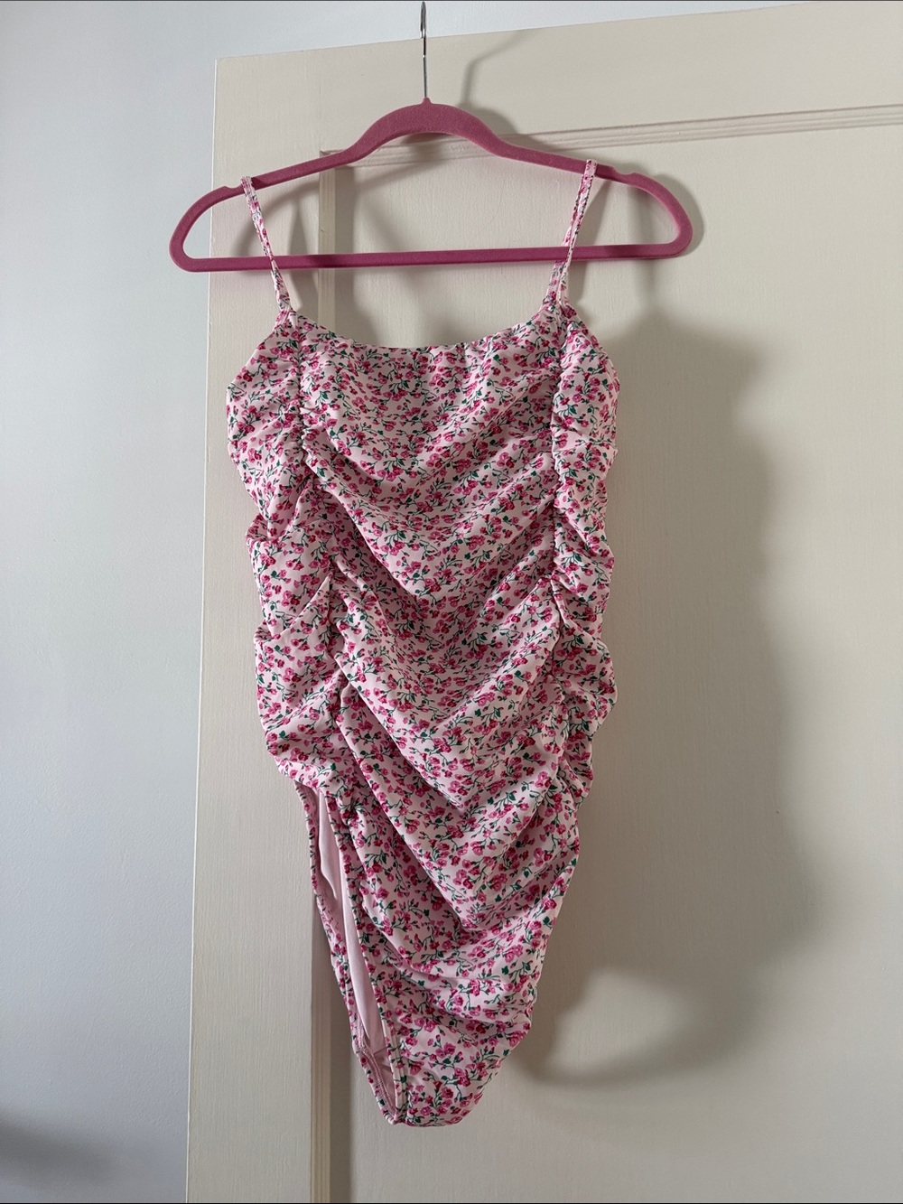 Old Navy Ruched Floral Pink Maternity Swimsuit - One Piece